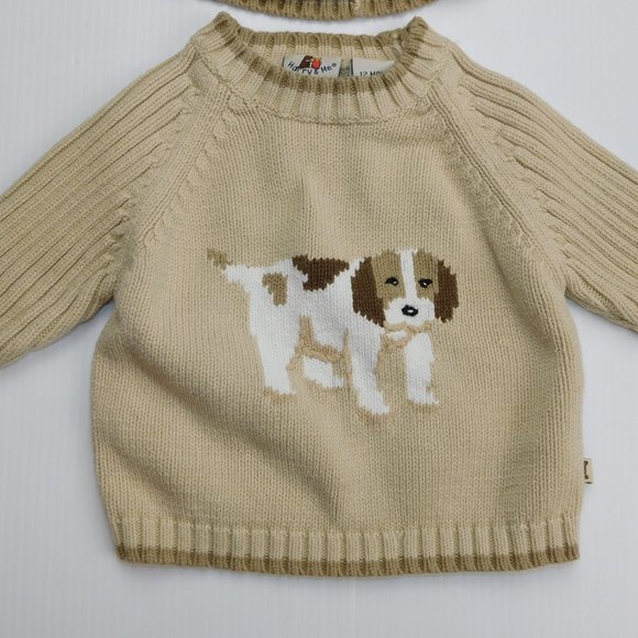 Harry & Me Boys 12 months beagle Dog Sweater & Hat Set - Picture 5 of 9